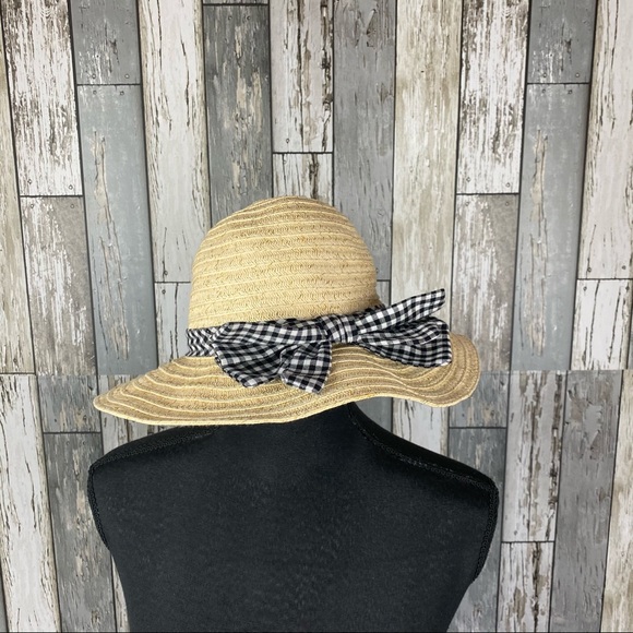 Toby Accessories - Toby Summer Woven Sun Hat with Plaid Ribbon